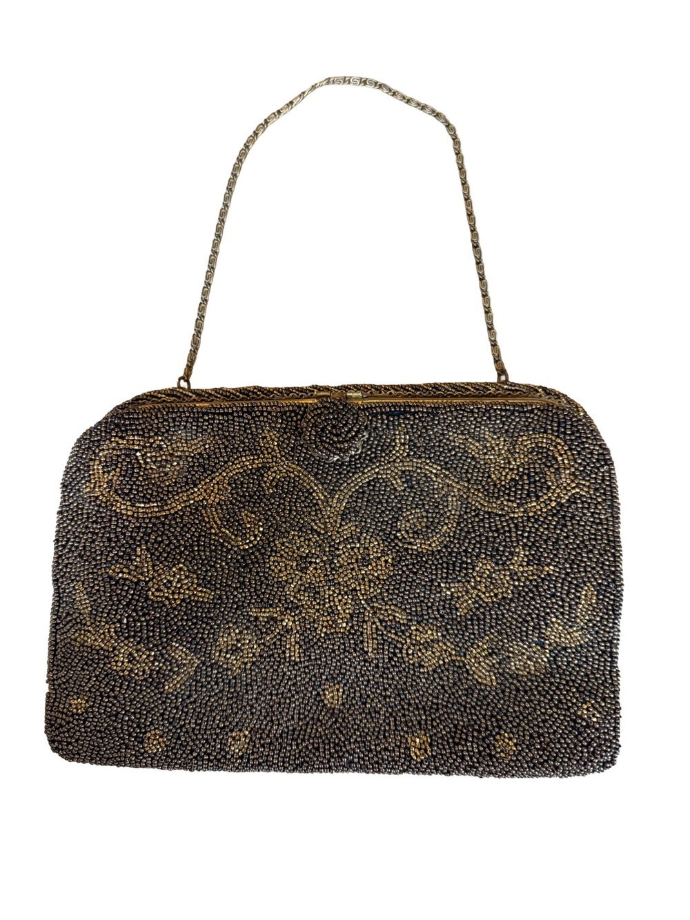 Vintage 1950s Léo Miller Paris Beaded Evening Bag Hand Made in France Luxury